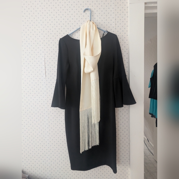 Banana Republic Silk Cream Scarf Long Fringed Holidays All Seasons Great Gatsby - Picture 1 of 9